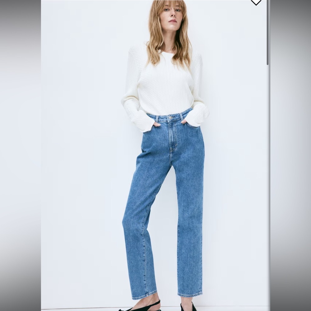 H&M Blue Denim Mom Jeans Ultra High Waist